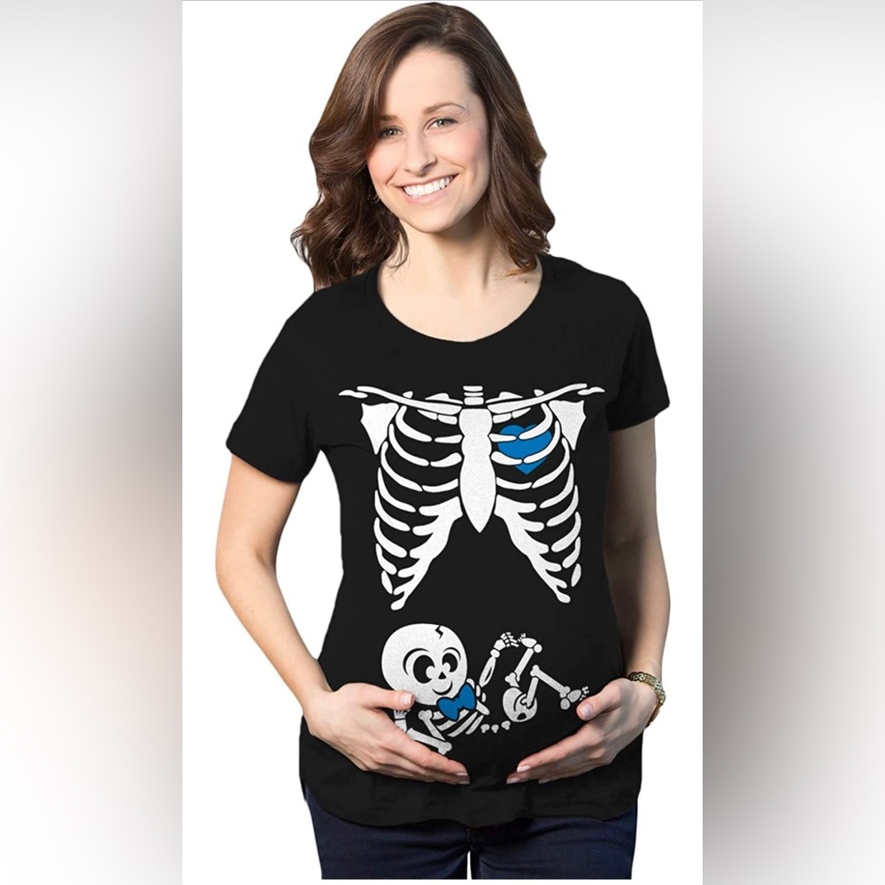 Grey Halloween Maternity Shirt